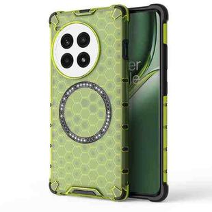 For OnePlus Ace 3 Pro 5G Honeycomb Magnetic Ring Shockproof Phone Case(Green)