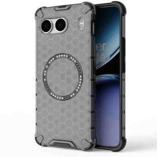 For OnePlus Nord 4 5G Global Honeycomb Magnetic Ring Shockproof Phone Case(Black)