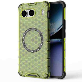 For OnePlus Nord 4 5G Global Honeycomb Magnetic Ring Shockproof Phone Case(Green)