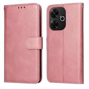 For Redmi 13 4G / Note 13R Classic Calf Texture Flip Leather Phone Case(Rose Gold)