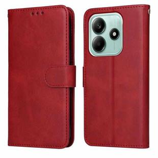 For Redmi Note 14 5G Classic Calf Texture Flip Leather Phone Case(Red)