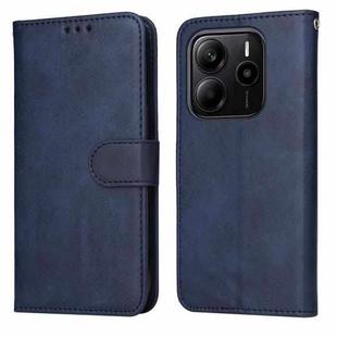 For Redmi Note 14 4G 164.84mm Classic Calf Texture Flip Leather Phone Case(Blue)