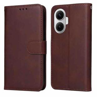 For Redmi Turbo 4 Pro / Xiaomi Poco F7 Classic Calf Texture Flip Leather Phone Case(Brown)