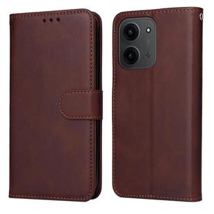 For Redmi 15C 4G 171.5mm / Xiaomi Poco C85 4G Classic Calf Texture Flip Leather Phone Case(Brown)