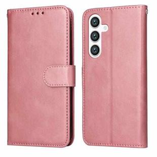 For Samsung Galaxy S25 5G Classic Calf Texture Flip Leather Phone Case(Rose Gold)