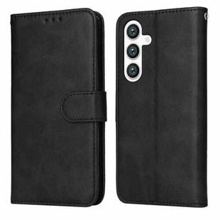For Samsung Galaxy S25+ 5G Classic Calf Texture Flip Leather Phone Case(Black)