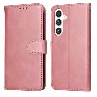 For Samsung Galaxy S25+ 5G Classic Calf Texture Flip Leather Phone Case(Rose Gold)