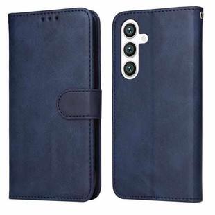 For Samsung Galaxy S25+ 5G Classic Calf Texture Flip Leather Phone Case(Blue)