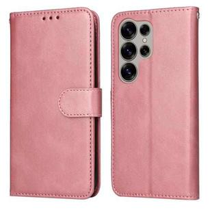 For Samsung Galaxy S25 Ultra 5G Classic Calf Texture Flip Leather Phone Case(Rose Gold)