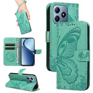 For Realme C63 / C61 Global Swallowtail Butterfly Embossed Leather Phone Case(Green)