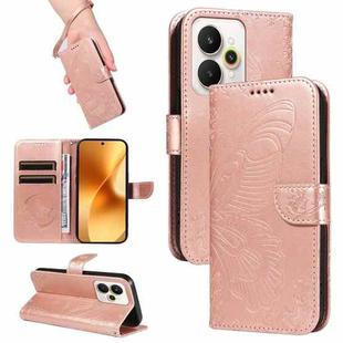For Realme 15 5G Swallowtail Butterfly Embossed Leather Phone Case(Rose Gold)