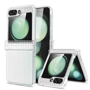 For Samsung Galaxy Z Flip6 5G Vertical Stripe Folding Center Shaft PC Phone Case(Transparent)