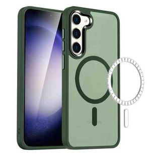 For Samsung Galaxy S23+ 5G MagSafe Magnetic Skin Feel Frosted Phone Case(Dark Green)