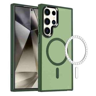 For Samsung Galaxy S24 Ultra 5G MagSafe Magnetic Skin Feel Frosted Phone Case(Dark Green)