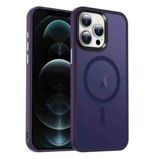 For iPhone 12 Pro Max MagSafe Magnetic Skin Feel Frosted Phone Case(Dark Purple)