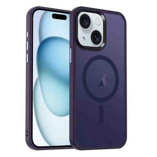 For iPhone 15 MagSafe Magnetic Skin Feel Frosted Phone Case(Dark Purple)