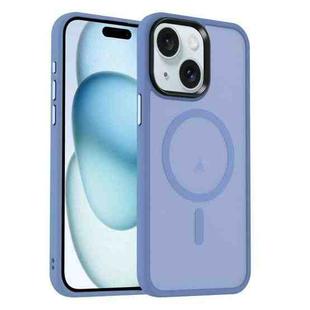 For iPhone 15 Plus MagSafe Magnetic Skin Feel Frosted Phone Case(Light Blue)