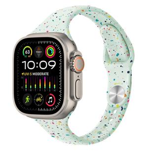 For Apple Watch Ultra 2 49mm Slim Style Colorful Dots Silicone Watch Band(Light Mint)