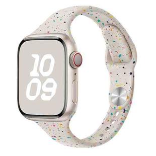 For Apple Watch Series 9 41mm Slim Style Colorful Dots Silicone Watch Band(Starlight)