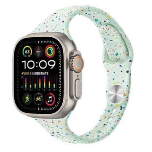 For Apple Watch Ultra 49mm Slim Style Colorful Dots Silicone Watch Band(Light Mint)