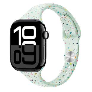 For Apple Watch Series 10 42mm Slim Style Colorful Dots Silicone Watch Band(Light Mint)