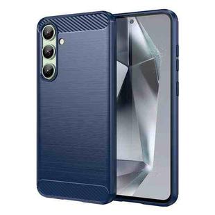 For Samsung Galaxy S24 FE 5G Carbon Fiber Brushed Texture TPU Phone Case(Blue)