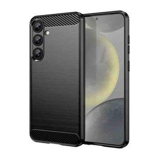 For Samsung Galaxy S25+ 5G Carbon Fiber Brushed Texture TPU Phone Case(Black)