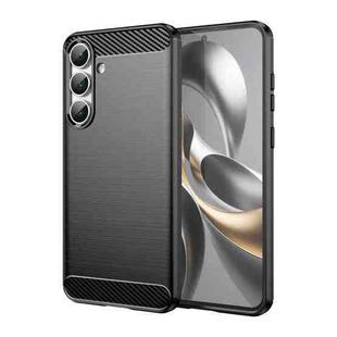 For Samsung Galaxy S25 FE 5G Carbon Fiber Brushed Texture TPU Phone Case(Black)