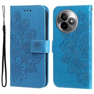 For Redmi K80 Ultra Seven-petal Flowers Embossing Leather Phone Case(Blue)
