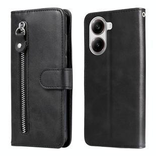 For Redmi Turbo 4 / Xiaomi Poco X7 Pro Fashion Calf Texture Zipper Leather Phone Case(Black)