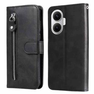 For Redmi Turbo 4 Pro / Xiaomi Poco F7 Fashion Calf Texture Zipper Leather Phone Case(Black)