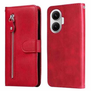 For Redmi Turbo 4 Pro / Xiaomi Poco F7 Fashion Calf Texture Zipper Leather Phone Case(Red)