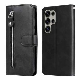 For Samsung Galaxy S25 Ultra 5G Fashion Calf Texture Zipper Leather Phone Case(Black)