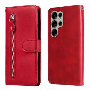 For Samsung Galaxy S25 Ultra 5G Fashion Calf Texture Zipper Leather Phone Case(Red)