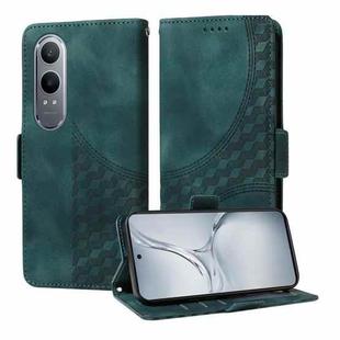 For OnePlus Nord CE4 Lite Embossed Rhombus Starry Leather Phone Case(Green)