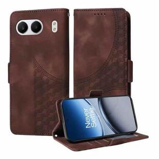 For OnePlus Nord 4 Embossed Rhombus Starry Leather Phone Case(Brown)