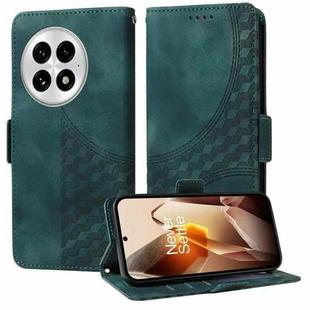 For OnePlus 13 Embossed Rhombus Starry Leather Phone Case(Green)