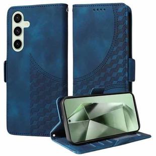 For Samsung Galaxy S24 FE 5G Embossed Rhombus Starry Leather Phone Case(Blue)