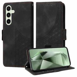 For Samsung Galaxy S24 FE 5G Embossed Rhombus Starry Leather Phone Case(Black)