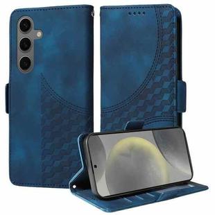 For Samsung Galaxy S25 5G Embossed Rhombus Starry Leather Phone Case(Blue)