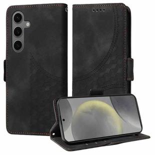 For Samsung Galaxy S25 5G Embossed Rhombus Starry Leather Phone Case(Black)