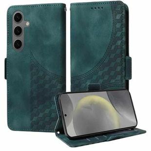 For Samsung Galaxy S25+ 5G Embossed Rhombus Starry Leather Phone Case(Green)
