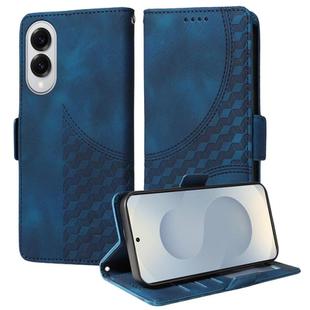 For Samsung Galaxy S25 Edge 5G Embossed Rhombus Starry Leather Phone Case(Blue)