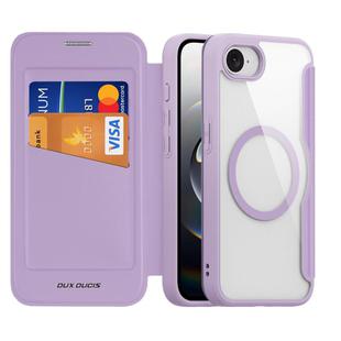 For iPhone 16e DUX DUCIS Skin X Pro Series MagSafe Ring Holder Leather Phone Case(Purple)