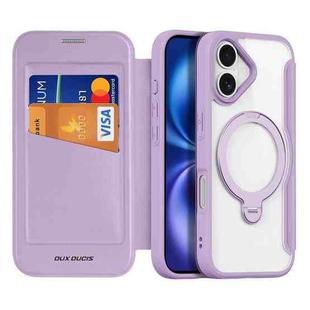 For iPhone 17 DUX DUCIS Skin X Pro Series MagSafe Ring Holder Leather Phone Case(Purple)