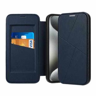 For iPhone 15 Pro Max Magnetic Armor Series RFID Card Slots Leather Phone Case(Blue)