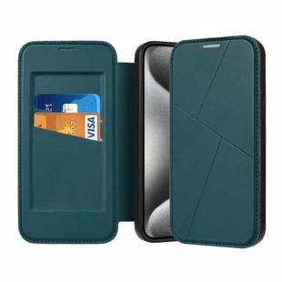 For iPhone 15 Pro Max Magnetic Armor Series RFID Card Slots Leather Phone Case(Green)