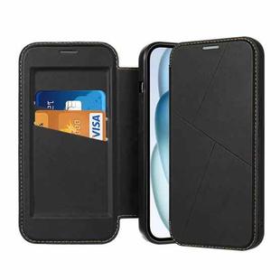 For iPhone 14 Pro Max Magnetic Armor Series RFID Card Slots Leather Phone Case(Black)