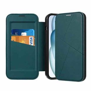 For iPhone 14 Pro Max Magnetic Armor Series RFID Card Slots Leather Phone Case(Green)