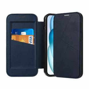 For iPhone 14 Pro Magnetic Armor Series RFID Card Slots Leather Phone Case(Blue)